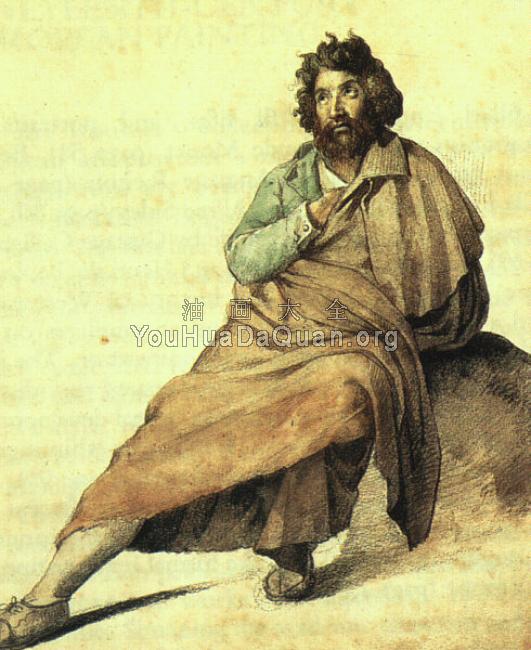 Seated Italian Peasant - 泰奥多尔·席里柯